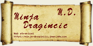 Minja Draginčić vizit kartica
